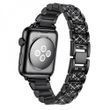 Ремешок Svarowski Steel Band для Apple Watch 42mm (Series 1-3) / 44mm / 45mm / 46mm / 49mm Ultra &mdash; металлический &mdash; Black / Чёрный