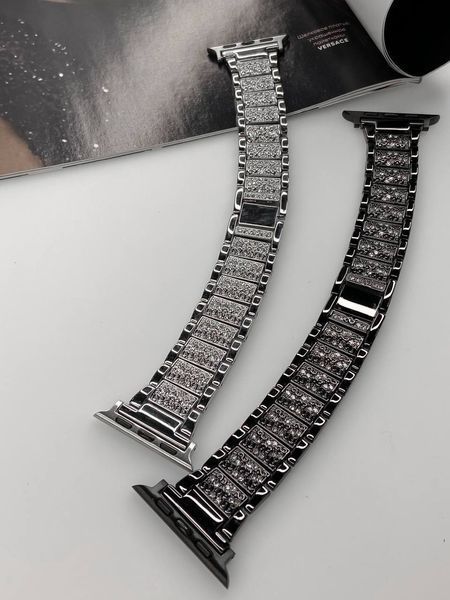 Ремешок Svarowski Steel Band для Apple Watch 42mm (Series 1-3) / 44mm / 45mm / 46mm / 49mm Ultra &mdash; металлический &mdash; Black / Чёрный A26287 фото
