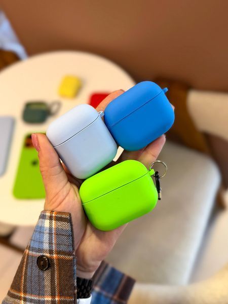Чехол с микрофиброй / Microfiber Case для AirPods Pro 3 &mdash; силиконовый &mdash; Mint Gum / Мятная жвачка A32100 фото