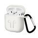 Чехол Logo с карабином для AirPods 1 | 2 &mdash; силиконовый &mdash; White / Белый A31237 фото