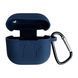 Чехол Logo с карабином для AirPods 4 &mdash; силиконовый &mdash; Midnight Blue / Тёмно-синий A31675 фото