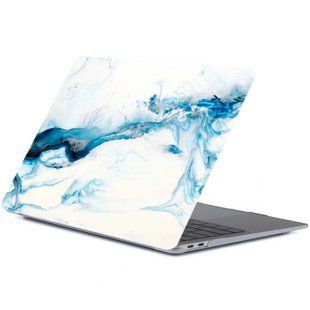 Накладка для MacBook Air 13.6" PRINT Case (2022-2026) &ndash; M2 (A2681), M3 (A3113), M4 (A3240), M5 (A3449) &mdash; с рисунком &mdash; Marble Blue/White A25520 фото