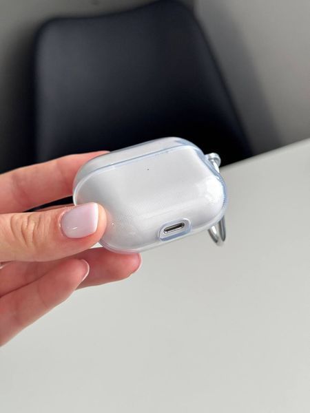 Чохол Clear Case з карабіном для AirPods 1 | 2 &mdash; прозорий &mdash; Transparent / Прозорий A30813 фото