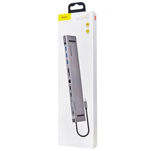 Перехідник для MacBook USB-C хаб Baseus Enjoyment 11 в 1 &mdash; Grey / Сірий A26187 фото