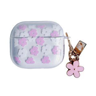 Чехол Chamomile Transparent для AirPods 3 &mdash; силиконовый &mdash; Clear/Pink / Прозрачный/Розовый A31404 фото