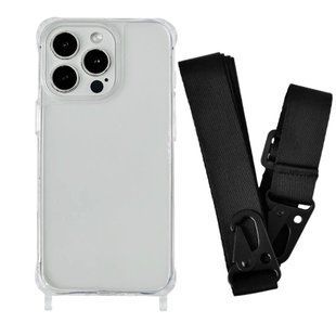 Чохол із ремінцем для iPhone 16 Plus &mdash; прозорий &mdash; Black / Чорний A2875 фото