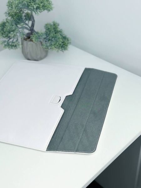 Чехол-конверт из эко-кожи Leather PU для MacBook и ноутбука 13.3 | 14&rdquo; &mdash; White / Белый A26256 фото