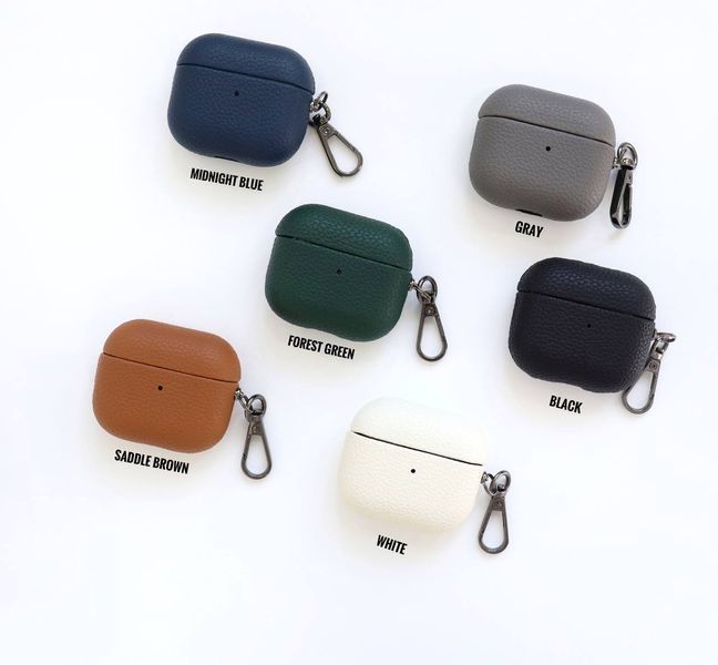 Чохол Grain Leather Case для AirPods Pro 2 &mdash; шкіряний &mdash; Gray / Сірий A31959 фото
