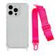 Чохол із ремінцем для iPhone 17 &mdash; прозорий &mdash; Hot Pink / Рожевий A1168 фото