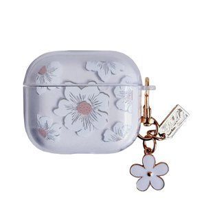 Чехол Chamomile Transparent для AirPods 3 &mdash; силиконовый &mdash; Clear/Big White / Прозрачный/Большие белые A31383 фото
