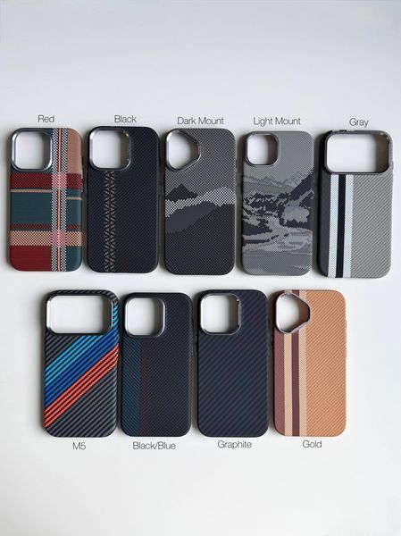 Чехол Carbon Pattern с MagSafe для iPhone 16 &mdash; карбоновый &mdash; Light Mount A23275 фото