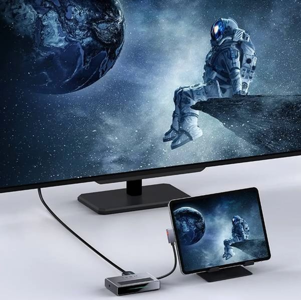 Перехідник для MacBook USB-C хаб Baseus Magic Multifunctional 6 в 1 &mdash; Grey / Сірий A26151 фото