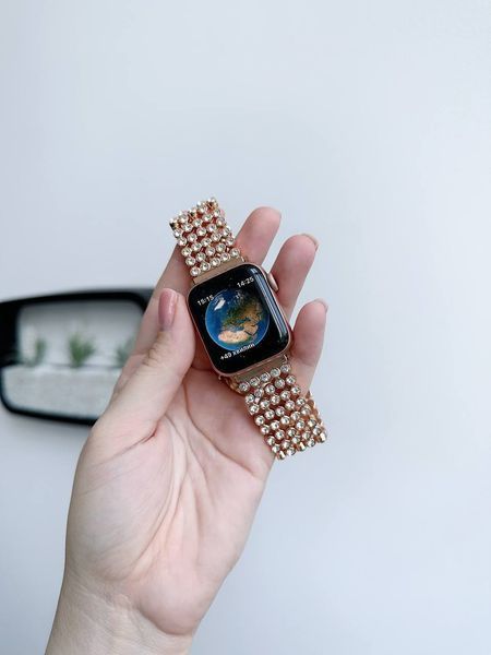 Ремешок Crystal Band для Apple Watch 42mm (Series 1-3) / 44mm / 45mm / 46mm / 49mm Ultra &mdash; металлический &mdash; Black / Чёрный A27444 фото
