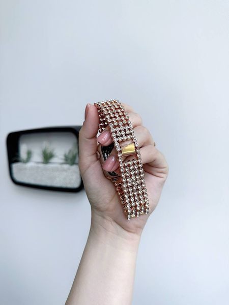 Ремешок Crystal Band для Apple Watch 42mm (Series 1-3) / 44mm / 45mm / 46mm / 49mm Ultra &mdash; металлический &mdash; Black / Чёрный A27444 фото