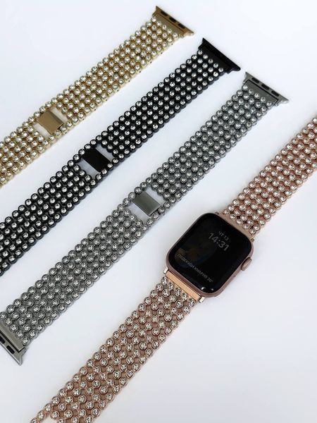 Ремешок Crystal Band для Apple Watch 42mm (Series 1-3) / 44mm / 45mm / 46mm / 49mm Ultra &mdash; металлический &mdash; Black / Чёрный A27444 фото