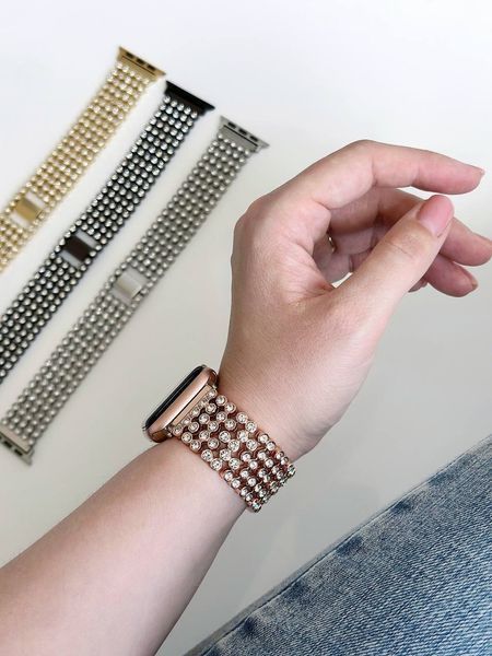 Ремешок Crystal Band для Apple Watch 42mm (Series 1-3) / 44mm / 45mm / 46mm / 49mm Ultra &mdash; металлический &mdash; Black / Чёрный A27444 фото