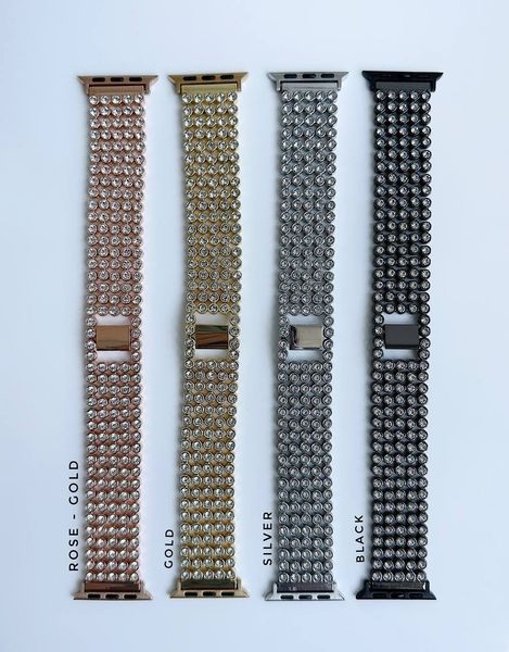 Ремешок Crystal Band для Apple Watch 42mm (Series 1-3) / 44mm / 45mm / 46mm / 49mm Ultra &mdash; металлический &mdash; Black / Чёрный A27444 фото