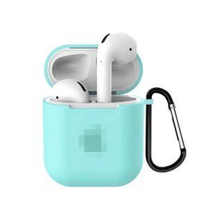 Чохол Logo Case для AirPods 1 | 2 &mdash; силіконовий &mdash; Mint / М'ятний A30855 фото