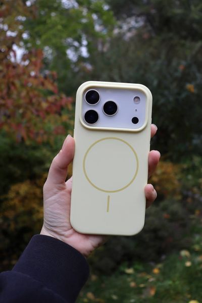 Чехол Silicone Slim с MagSafe для iPhone 17 &mdash; тонкий силиконовый &mdash; Clay / Серый A1288 фото