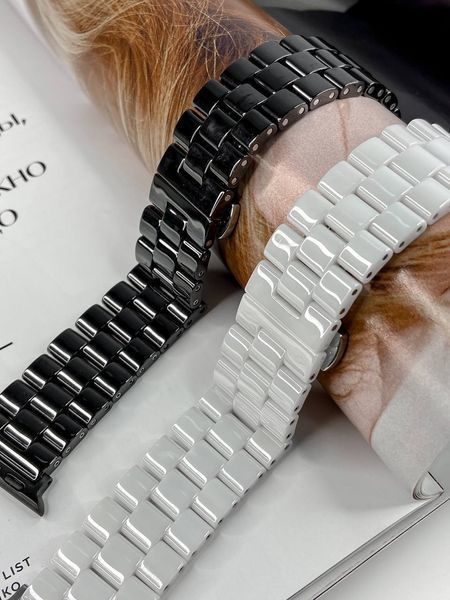 Ремешок Ceramic 3-bead для Apple Watch 42mm (Series 1-3) / 44mm / 45mm / 46mm / 49mm Ultra &mdash; керамический &mdash; Pink / Розовый A26281 фото