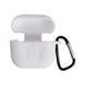 Чехол Logo с карабином для AirPods 4 &mdash; силиконовый &mdash; White / Белый A31667 фото 1