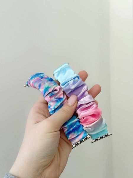 Ремешок Scrunchie для Apple Watch 42mm (Series 1-3) / 44mm / 45mm / 46mm / 49mm Ultra &mdash; тканевый &mdash; Black / Чёрный A26750 фото