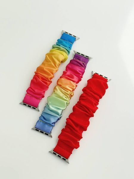 Ремешок Scrunchie для Apple Watch 42mm (Series 1-3) / 44mm / 45mm / 46mm / 49mm Ultra &mdash; тканевый &mdash; Black / Чёрный A26750 фото